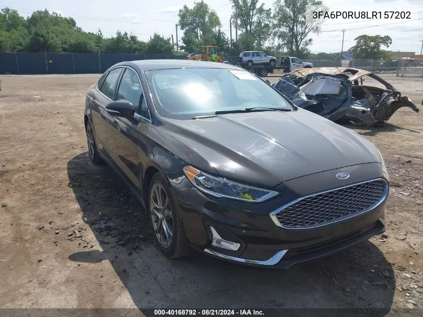 2020 Ford Fusion Hybrid Titanium VIN: 3FA6P0RU8LR157202 Lot: 40168792