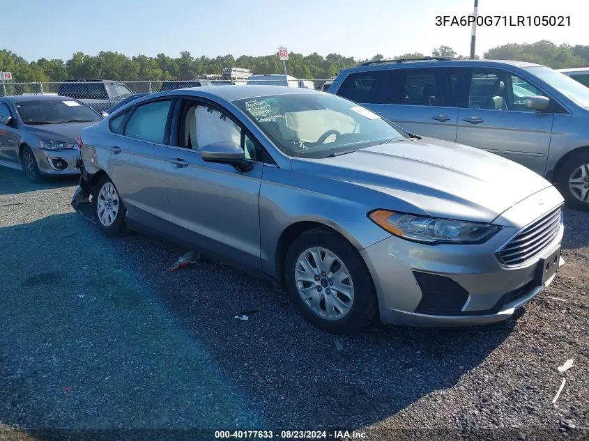 2020 Ford Fusion S VIN: 3FA6P0G71LR105021 Lot: 40177633