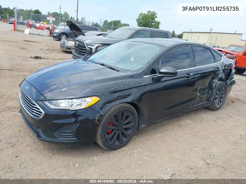 2020 Ford Fusion Se VIN: 3FA6P0T91LR255735 Lot: 40184092