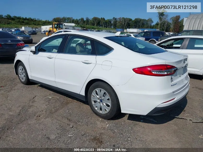 2020 Ford Fusion S VIN: 3FA6P0G73LR121298 Lot: 40238333