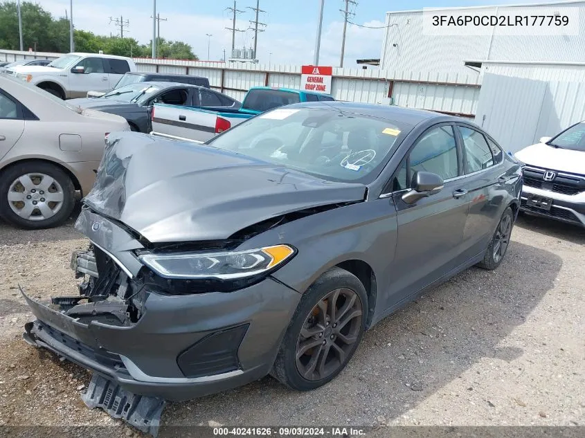 3FA6P0CD2LR177759 2020 Ford Fusion Sel