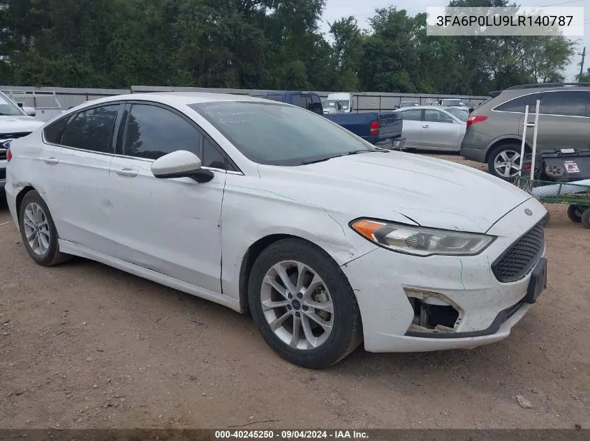 2020 Ford Fusion Hybrid Se VIN: 3FA6P0LU9LR140787 Lot: 40245250