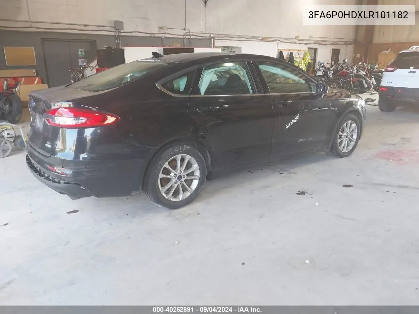 2020 Ford Fusion Se VIN: 3FA6P0HDXLR101182 Lot: 40262891