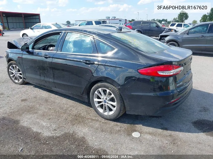 3FA6P0HD8LR167620 2020 Ford Fusion Se