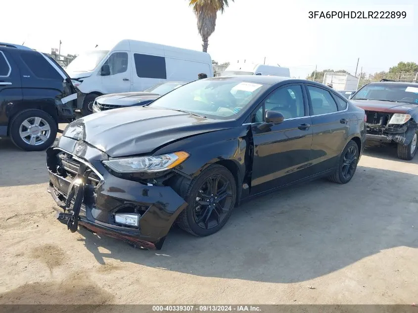 2020 Ford Fusion Se VIN: 3FA6P0HD2LR222899 Lot: 40339307