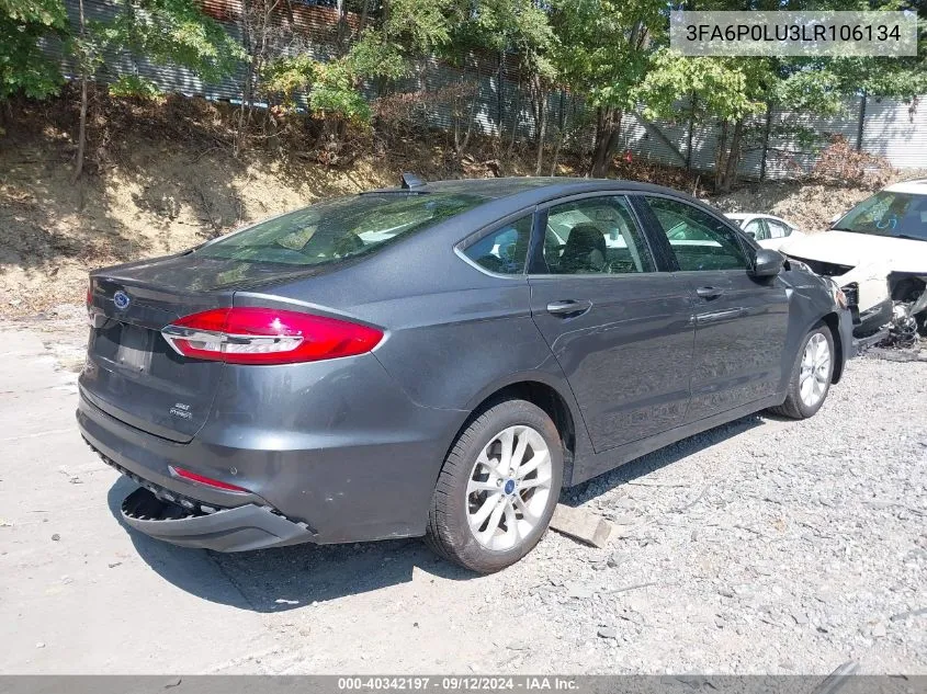 2020 Ford Fusion Hybrid Se VIN: 3FA6P0LU3LR106134 Lot: 40342197