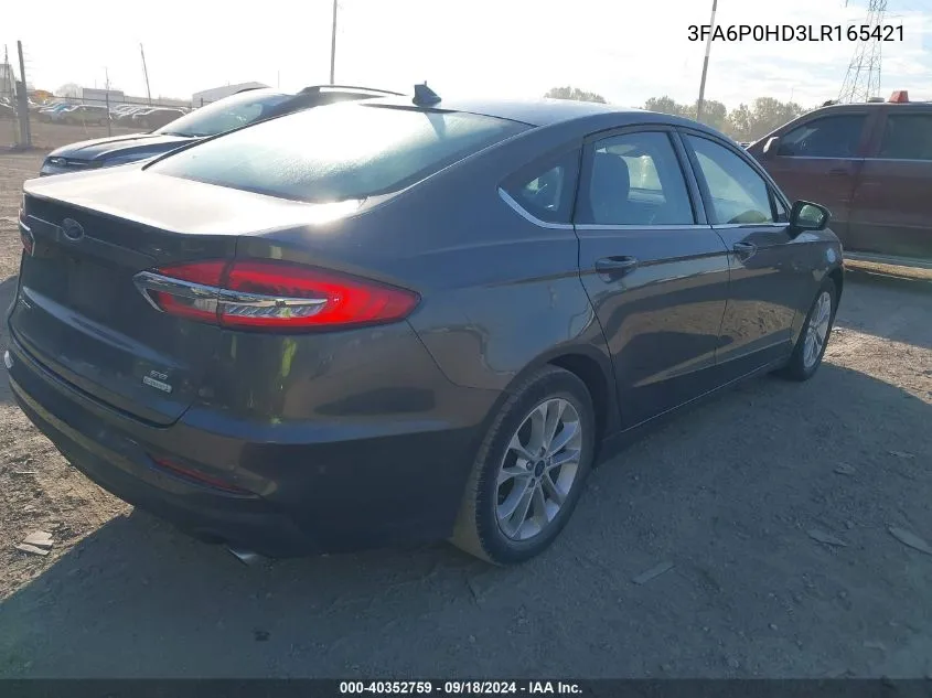 3FA6P0HD3LR165421 2020 Ford Fusion Se