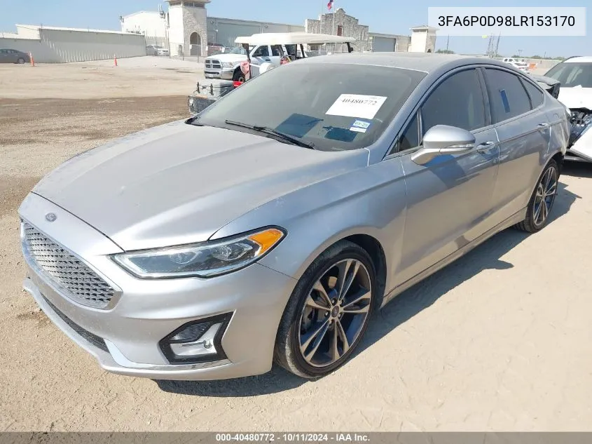 2020 Ford Fusion Titanium VIN: 3FA6P0D98LR153170 Lot: 40480772