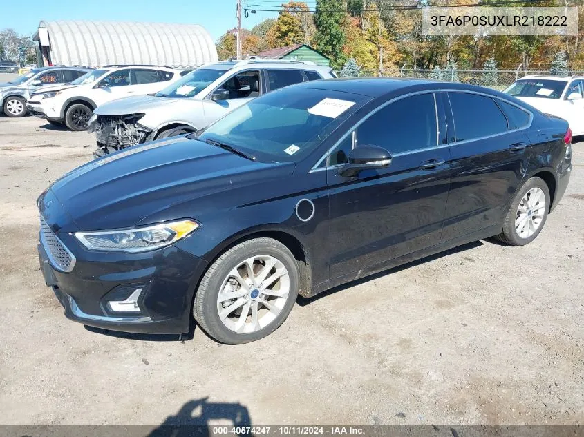 2020 Ford Fusion Titanium VIN: 3FA6P0SUXLR218222 Lot: 40574247