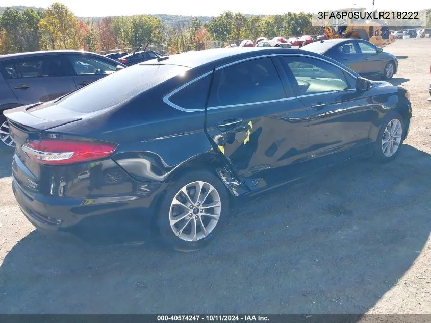 2020 Ford Fusion Titanium VIN: 3FA6P0SUXLR218222 Lot: 40574247