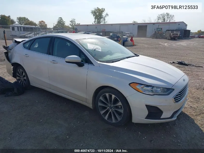 2020 Ford Fusion Se VIN: 3FA6P0T98LR125533 Lot: 40574723