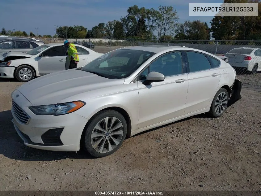 2020 Ford Fusion Se VIN: 3FA6P0T98LR125533 Lot: 40574723