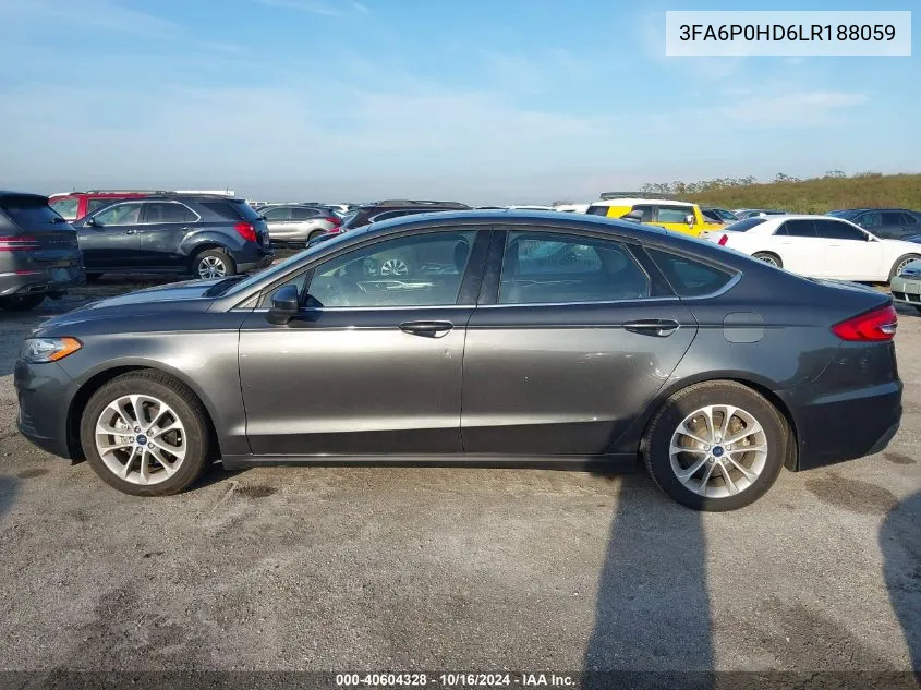 3FA6P0HD6LR188059 2020 Ford Fusion Se