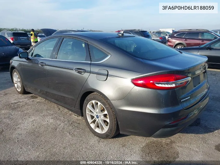 3FA6P0HD6LR188059 2020 Ford Fusion Se