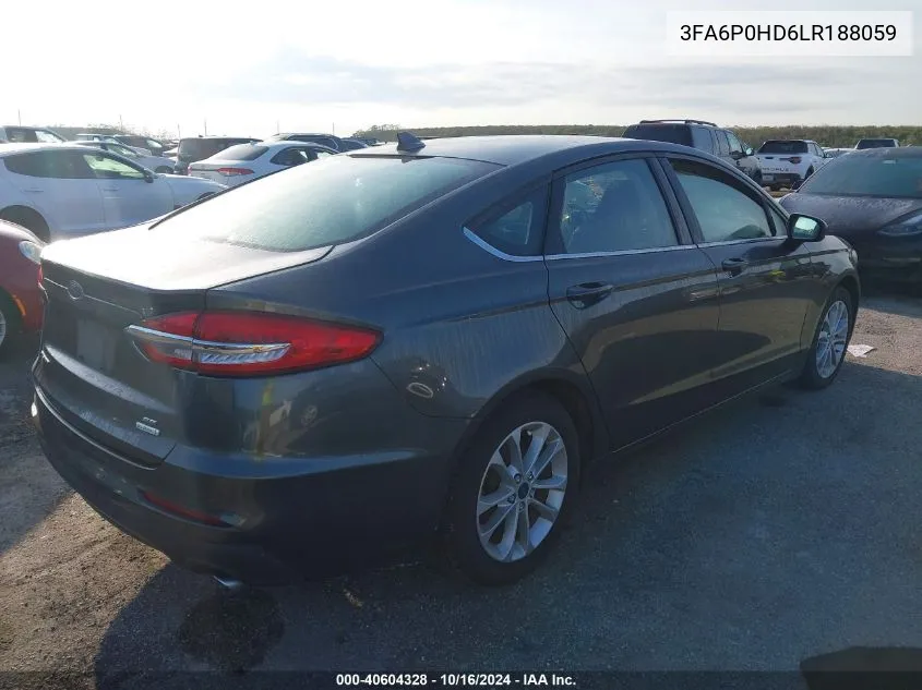 3FA6P0HD6LR188059 2020 Ford Fusion Se