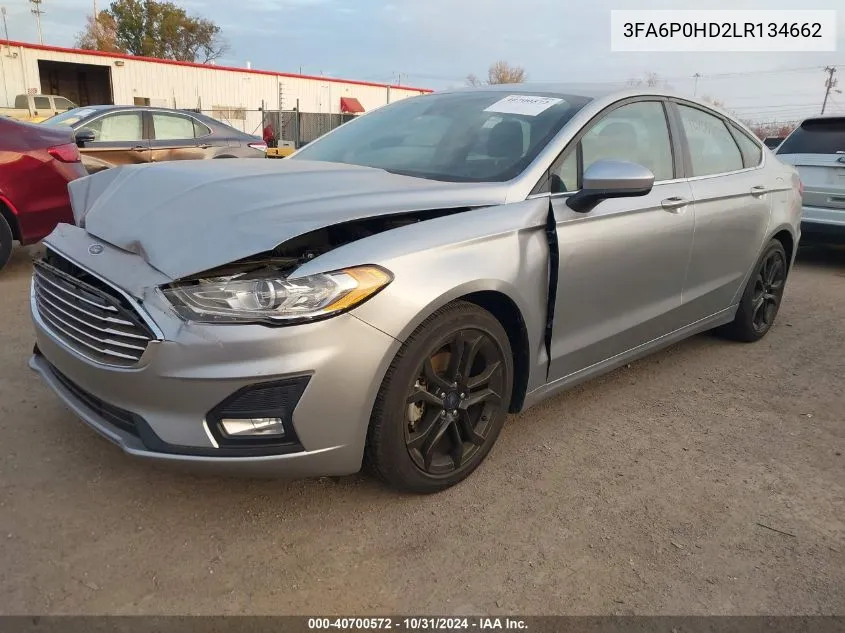 2020 Ford Fusion Se VIN: 3FA6P0HD2LR134662 Lot: 40700572