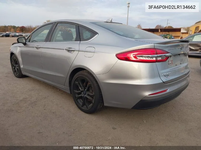 2020 Ford Fusion Se VIN: 3FA6P0HD2LR134662 Lot: 40700572