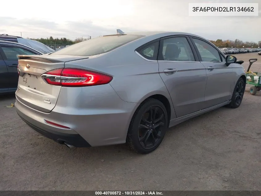 2020 Ford Fusion Se VIN: 3FA6P0HD2LR134662 Lot: 40700572