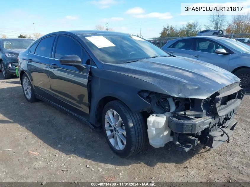 2020 Ford Fusion Hybrid Se VIN: 3FA6P0LU7LR121817 Lot: 40714788