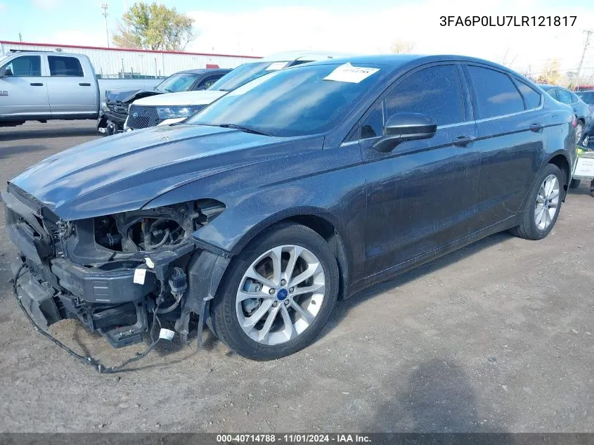 2020 Ford Fusion Hybrid Se VIN: 3FA6P0LU7LR121817 Lot: 40714788