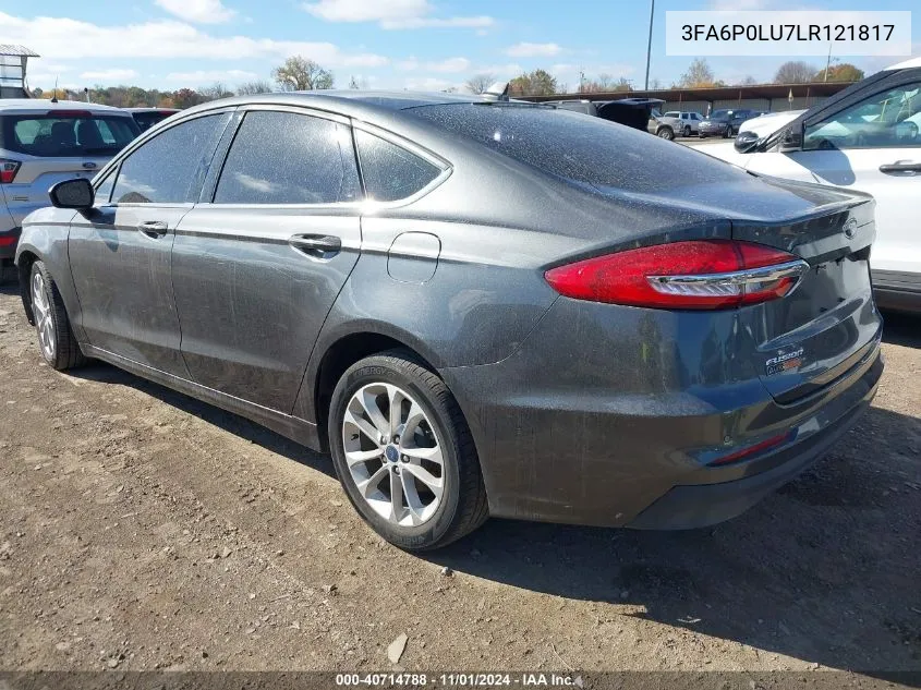 2020 Ford Fusion Hybrid Se VIN: 3FA6P0LU7LR121817 Lot: 40714788