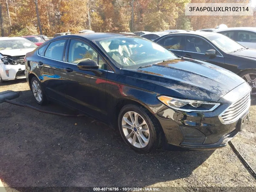 2020 Ford Fusion Hybrid Se VIN: 3FA6P0LUXLR102114 Lot: 40716795