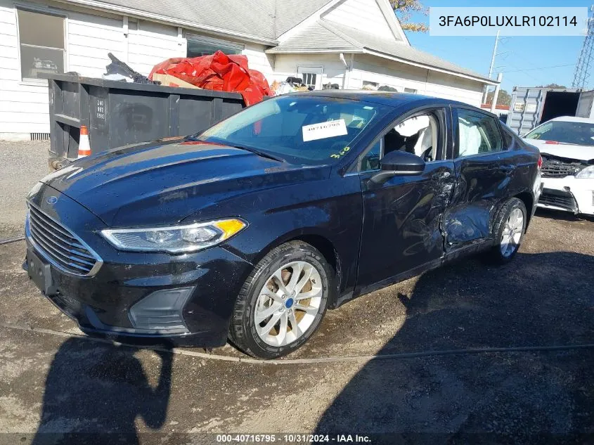 2020 Ford Fusion Hybrid Se VIN: 3FA6P0LUXLR102114 Lot: 40716795