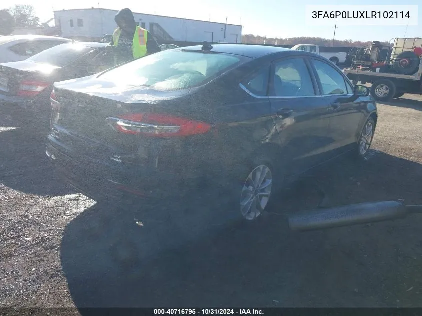 2020 Ford Fusion Hybrid Se VIN: 3FA6P0LUXLR102114 Lot: 40716795