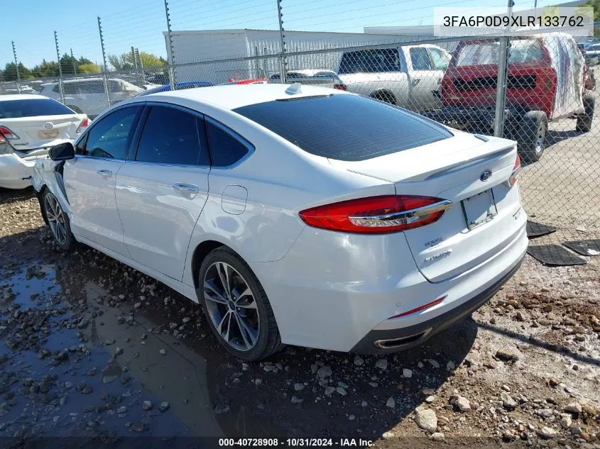 2020 Ford Fusion Titanium VIN: 3FA6P0D9XLR133762 Lot: 40728908