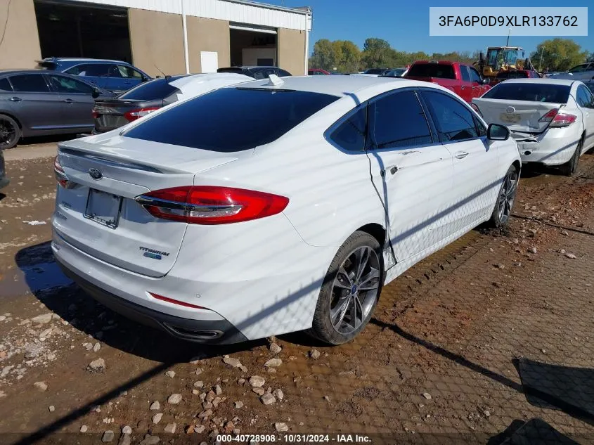 2020 Ford Fusion Titanium VIN: 3FA6P0D9XLR133762 Lot: 40728908