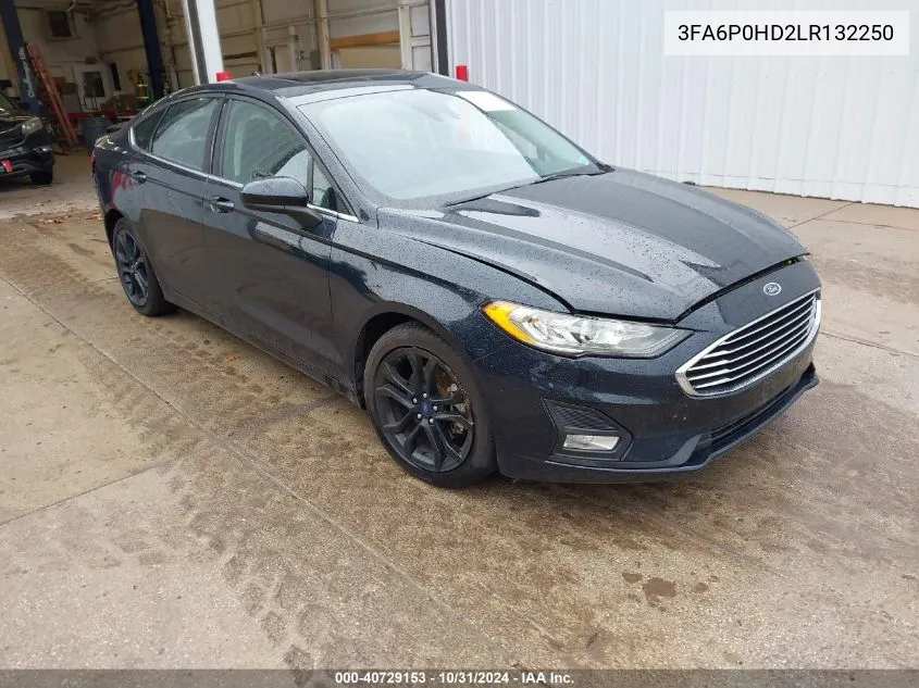 2020 Ford Fusion Se VIN: 3FA6P0HD2LR132250 Lot: 40729153