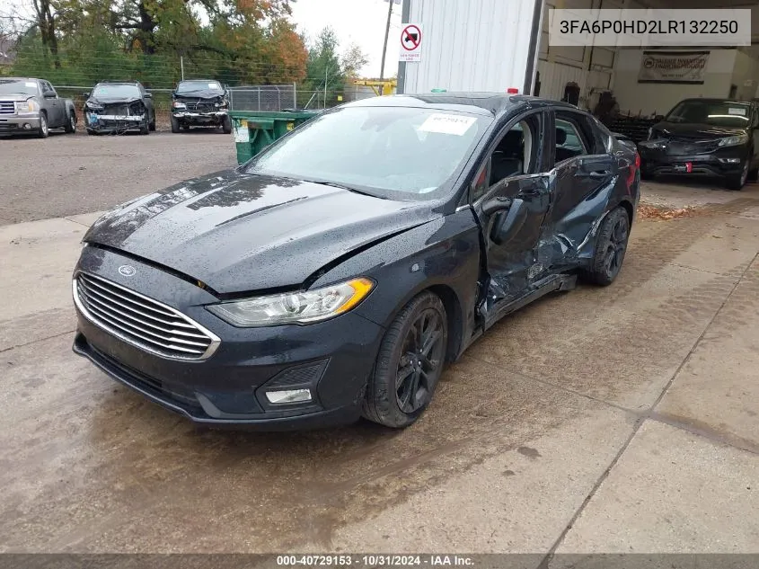 2020 Ford Fusion Se VIN: 3FA6P0HD2LR132250 Lot: 40729153