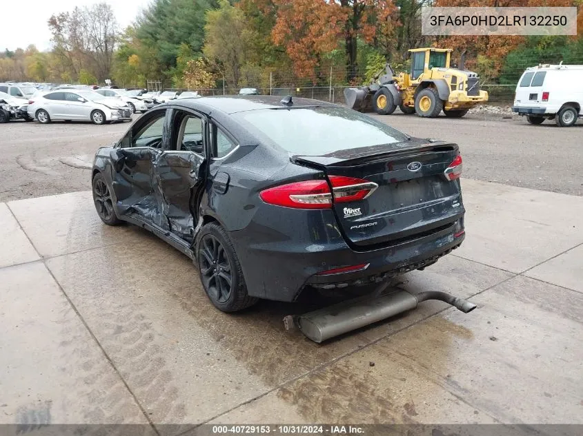 2020 Ford Fusion Se VIN: 3FA6P0HD2LR132250 Lot: 40729153