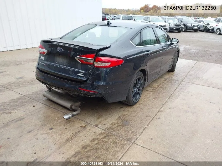 2020 Ford Fusion Se VIN: 3FA6P0HD2LR132250 Lot: 40729153