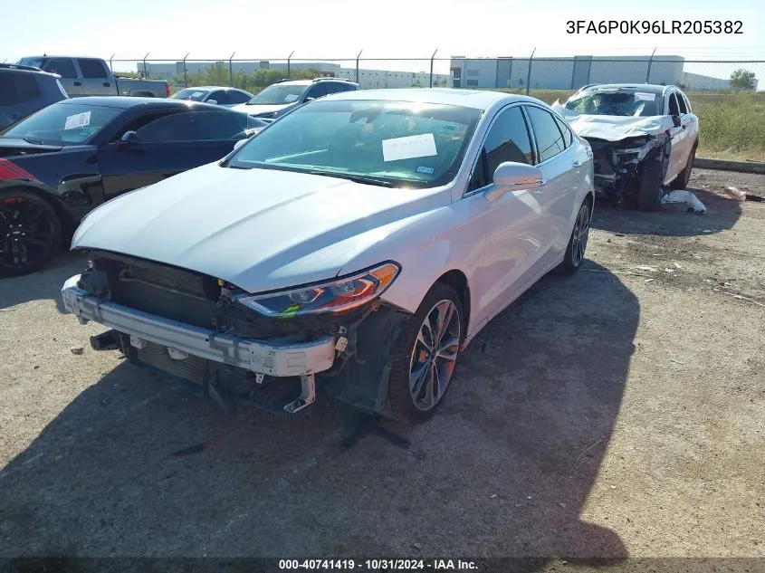 2020 Ford Fusion Titanium VIN: 3FA6P0K96LR205382 Lot: 40741419