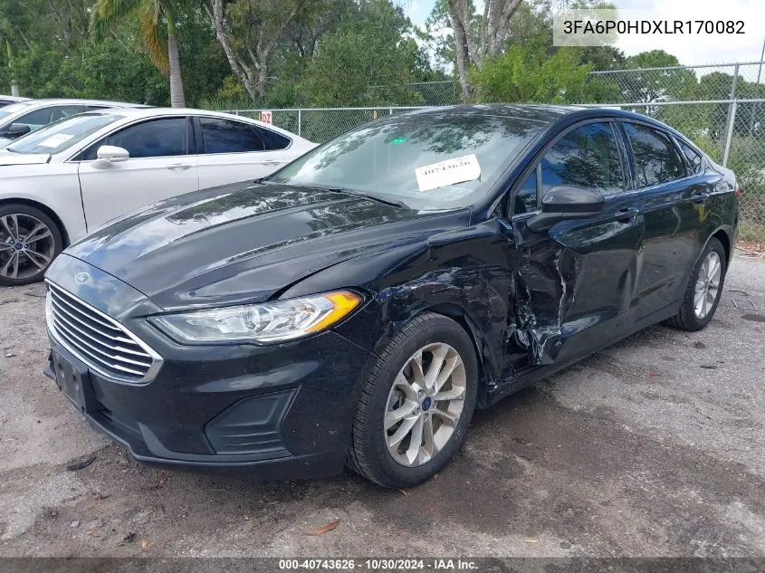 3FA6P0HDXLR170082 2020 Ford Fusion Se