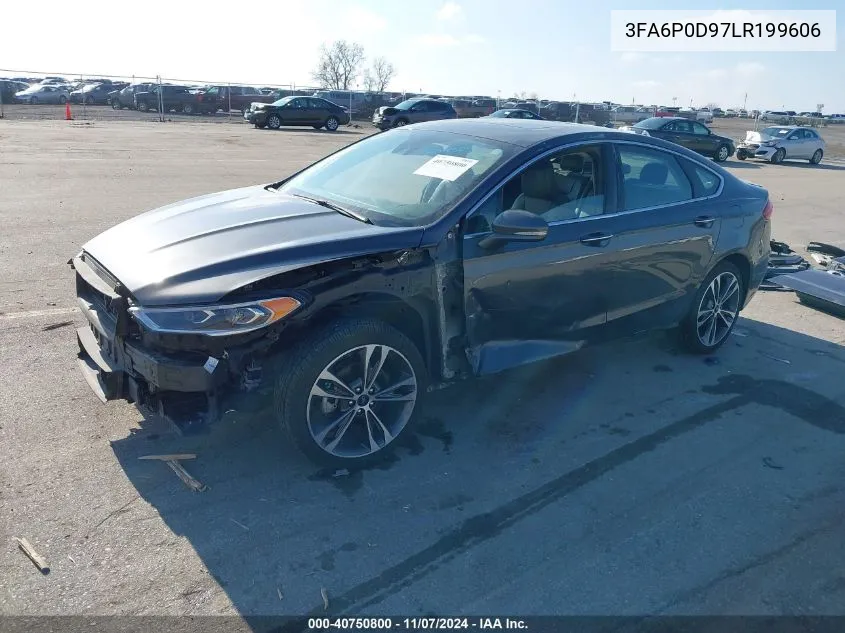 2020 Ford Fusion Titanium VIN: 3FA6P0D97LR199606 Lot: 40750800