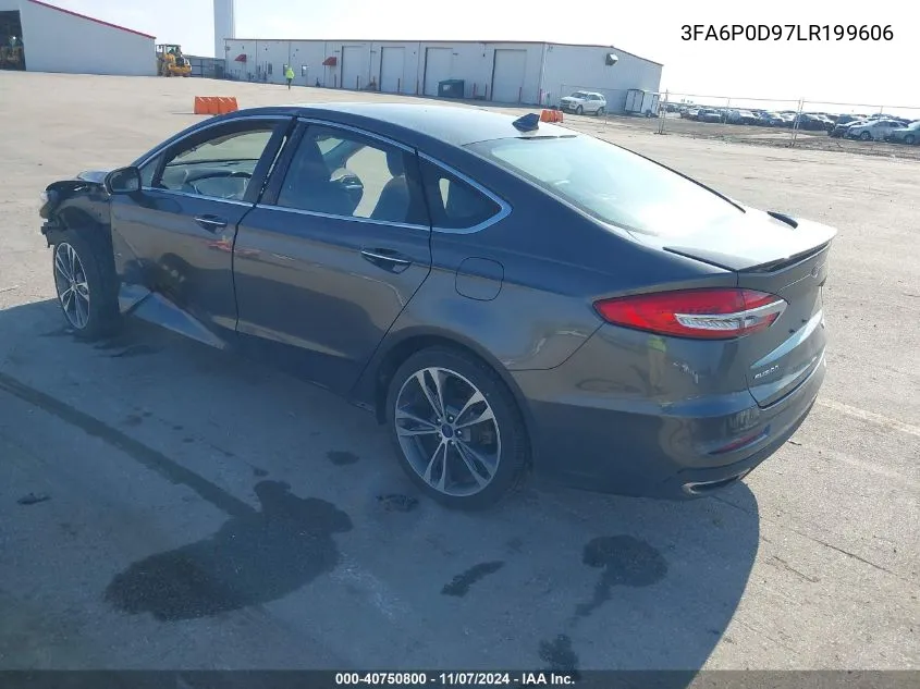 2020 Ford Fusion Titanium VIN: 3FA6P0D97LR199606 Lot: 40750800