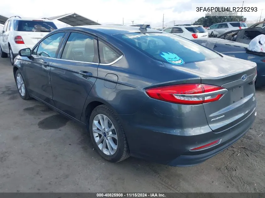 2020 Ford Fusion Hybrid Se VIN: 3FA6P0LU4LR225293 Lot: 40825908