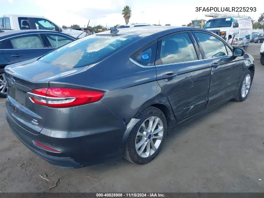 2020 Ford Fusion Hybrid Se VIN: 3FA6P0LU4LR225293 Lot: 40825908