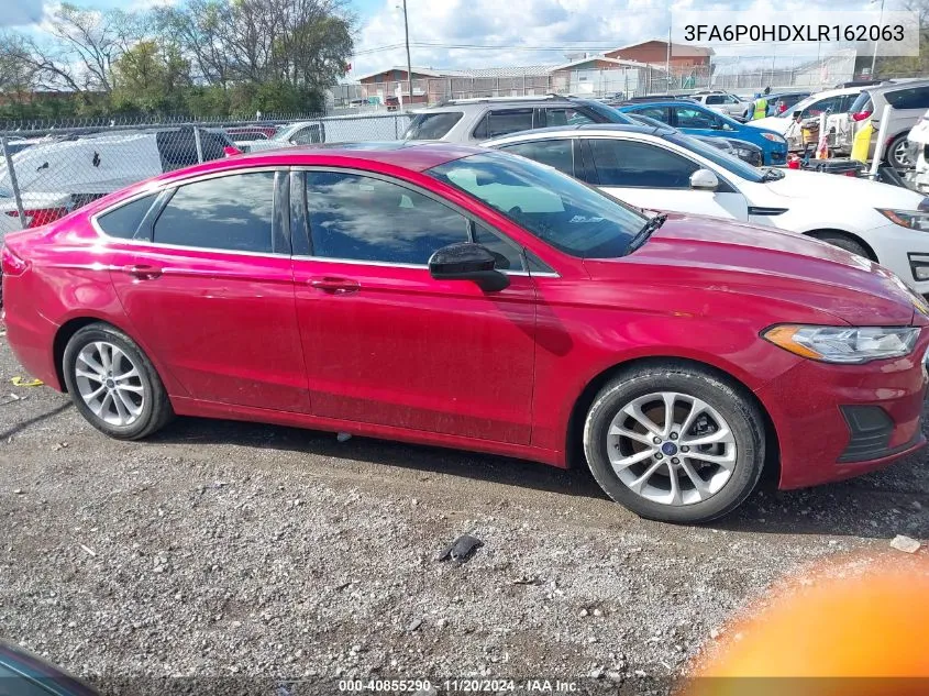 2020 Ford Fusion Se VIN: 3FA6P0HDXLR162063 Lot: 40855290