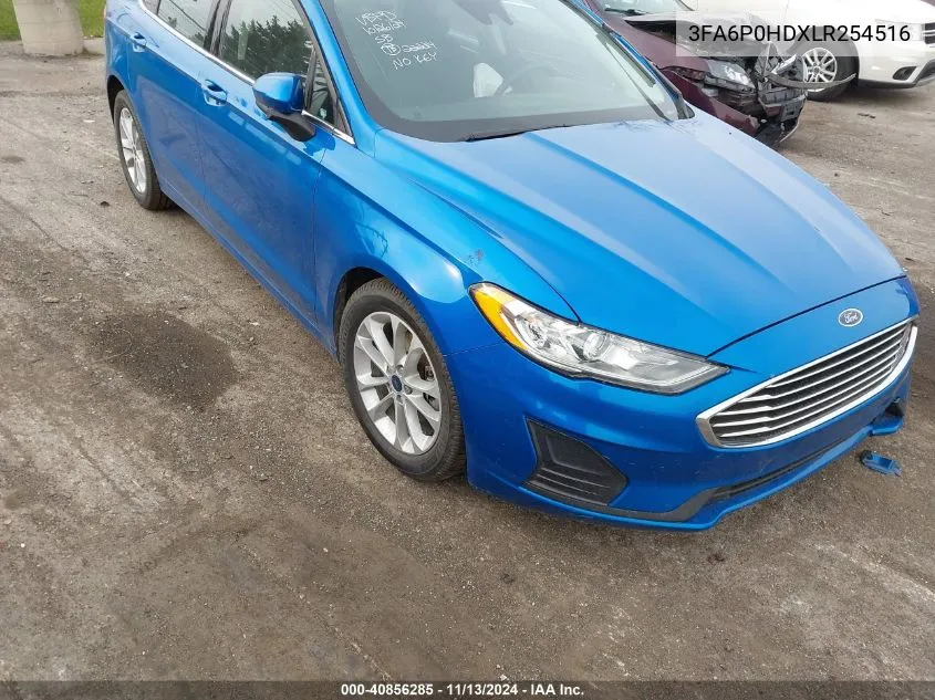 2020 Ford Fusion Se VIN: 3FA6P0HDXLR254516 Lot: 40856285