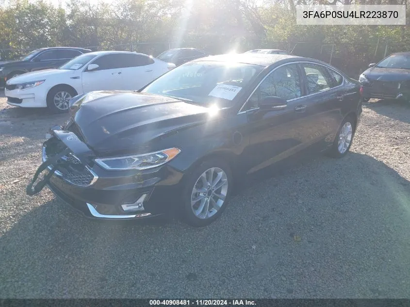 2020 Ford Fusion Titanium VIN: 3FA6P0SU4LR223870 Lot: 40908481