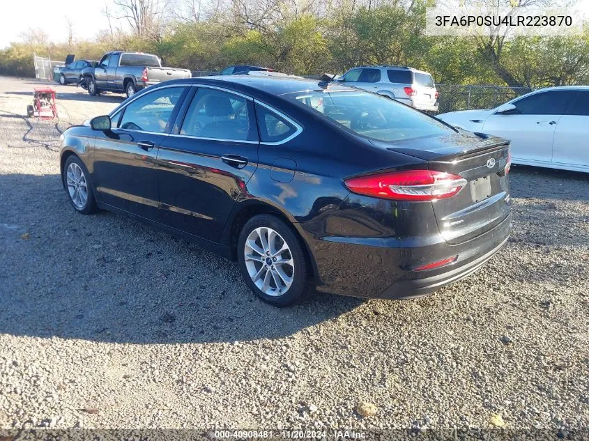 2020 Ford Fusion Titanium VIN: 3FA6P0SU4LR223870 Lot: 40908481