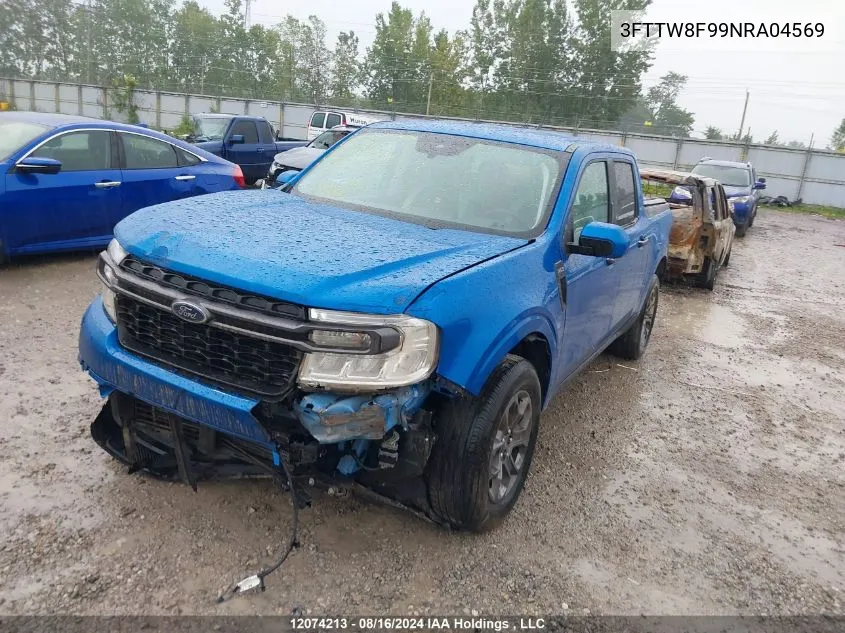 2022 Ford Maverick Xlt VIN: 3FTTW8F99NRA04569 Lot: 12074213