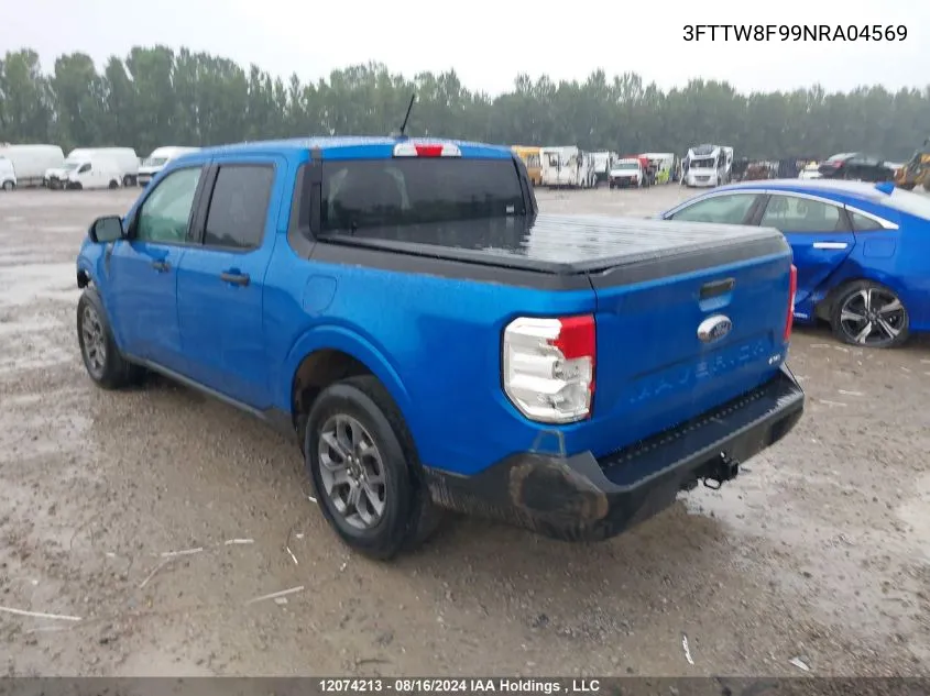 2022 Ford Maverick Xlt VIN: 3FTTW8F99NRA04569 Lot: 12074213