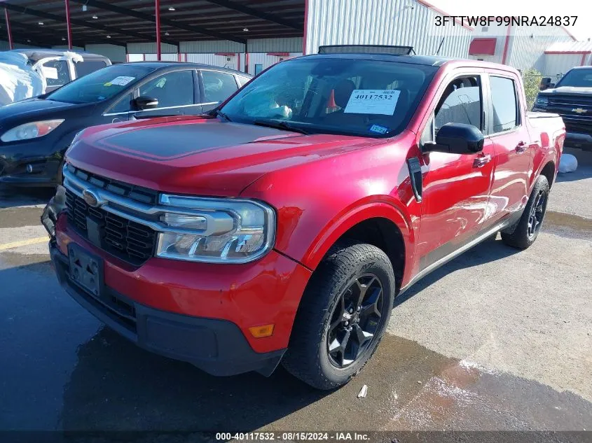 2022 Ford Maverick Lariat VIN: 3FTTW8F99NRA24837 Lot: 40117532