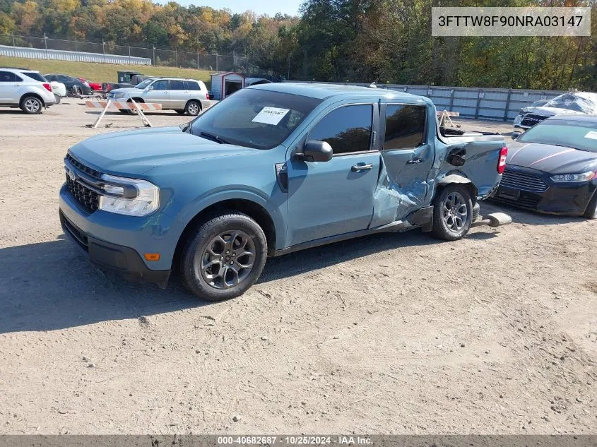 2022 Ford Maverick Xlt VIN: 3FTTW8F90NRA03147 Lot: 40682687