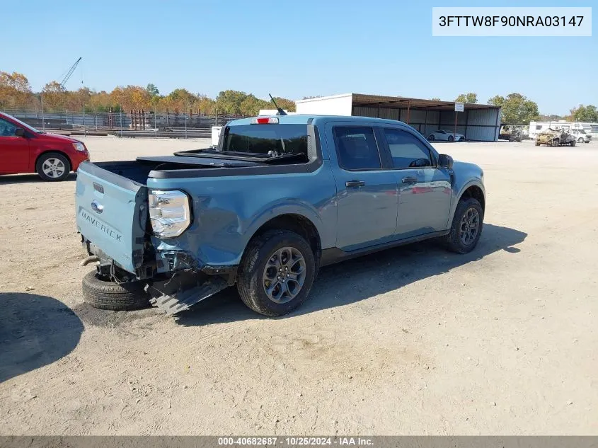 2022 Ford Maverick Xlt VIN: 3FTTW8F90NRA03147 Lot: 40682687