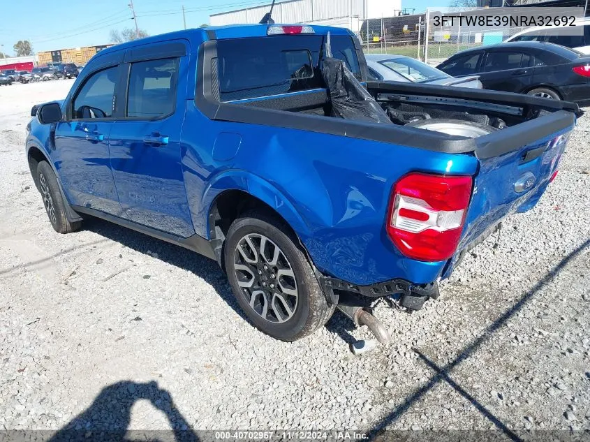 2022 Ford Maverick Lariat VIN: 3FTTW8E39NRA32692 Lot: 40702957